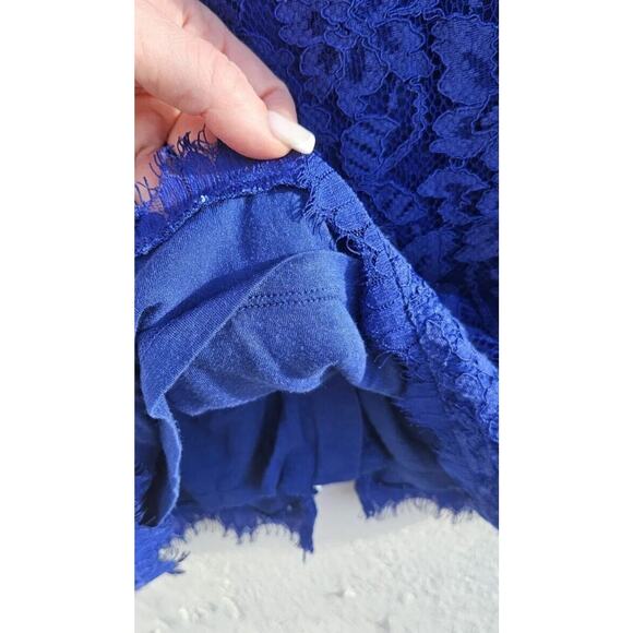 Diane Von Furstenberg Dress 4 DVF Navy Blue Lace Zarita 3/4 Sleeve Mini Back Zip - Picture 11 of 16